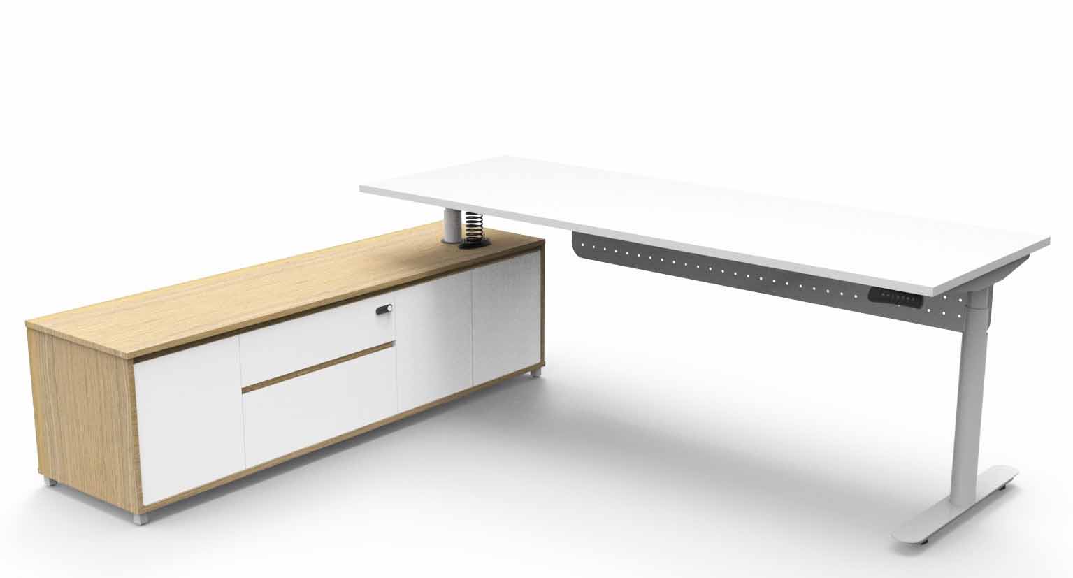 Halo+ Height Adjustable Executive Desk - with Modesty